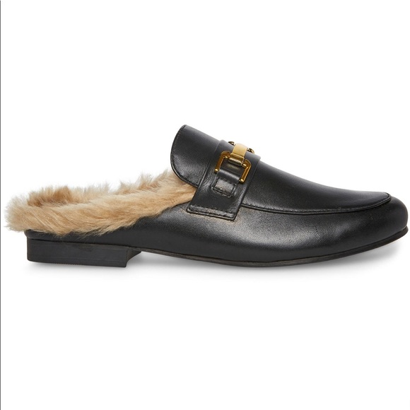 Steve Madden Ladies Faux Fur Slip On Mule - Picture 3 of 10